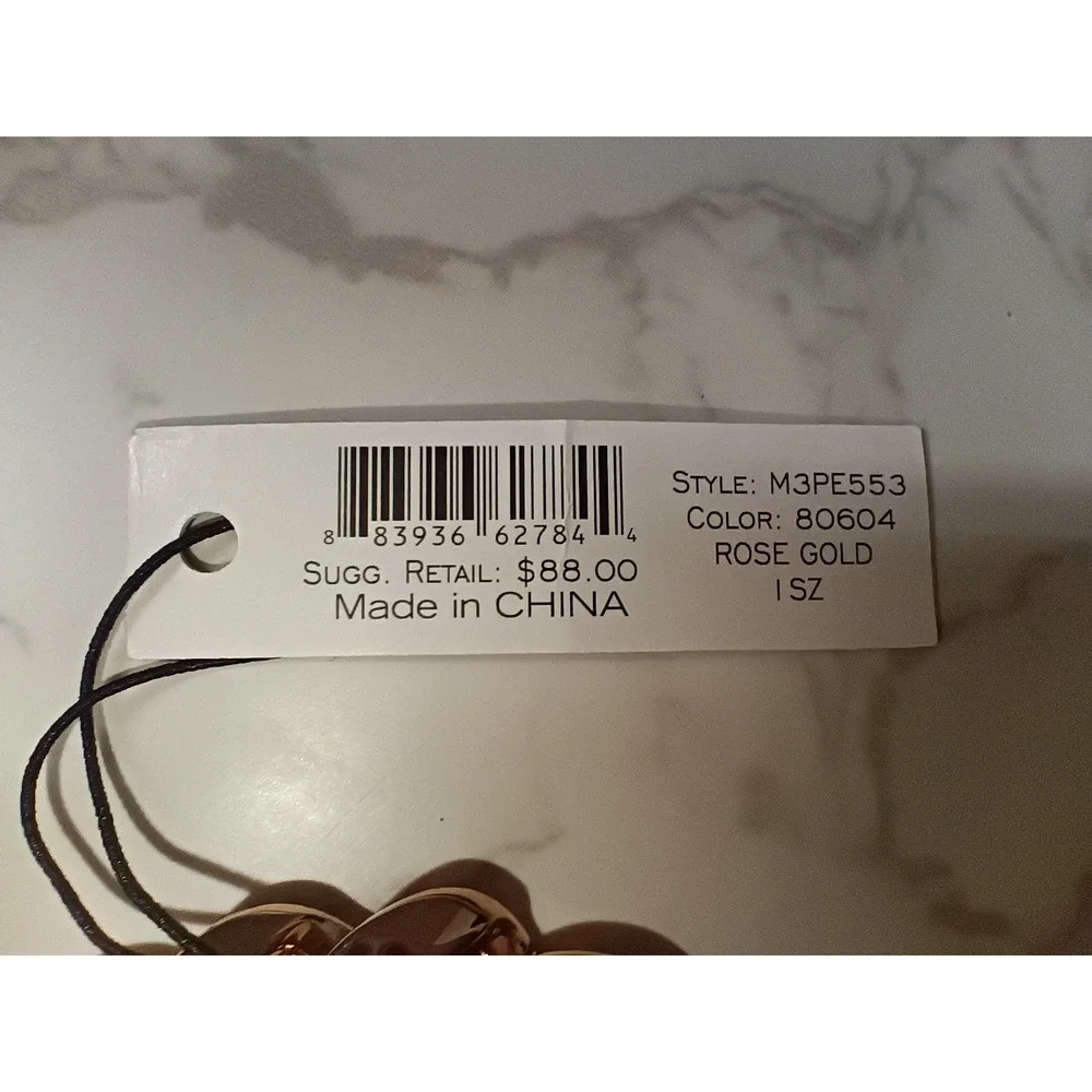 MARC JACOBS Rose Gold Link Bracelet w/ Turn Lock Clasp & Dust Bag - NWT